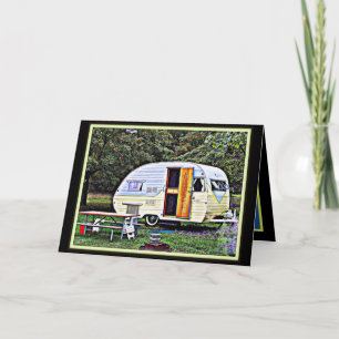 Lustige Vintage-Camper-Karte zum Vatertag Karte