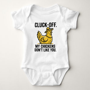 Lustige Vintage-Cluck-Off-Hühnerliebhaber-Minimali Baby Strampler