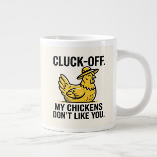 Lustige Vintage-Cluck-Off-Hühnerliebhaber-Minimali Jumbo-Tasse