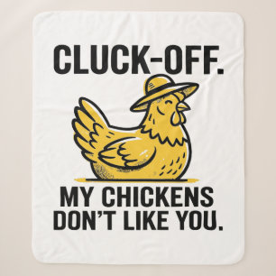 Lustige Vintage-Cluck-Off-Hühnerliebhaber-Minimali Sherpadecke