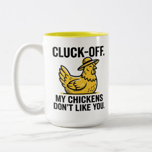 Lustige Vintage-Cluck-Off-Hühnerliebhaber-Minimali Zweifarbige Tasse
