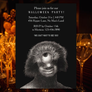 Lustige Vintage-Cyklopen-Halloween-Party-Einladung Einladung