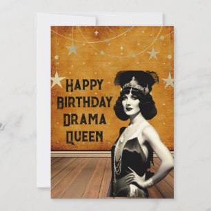 Lustige Vintage-Drama-Queen-Geburtstag Karte