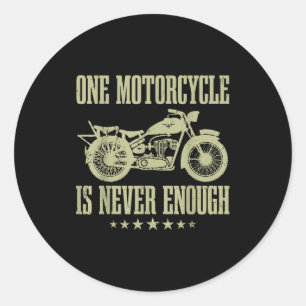 Lustige Vintage-Ein Motorrad ist nie genug Reiten Runder Aufkleber