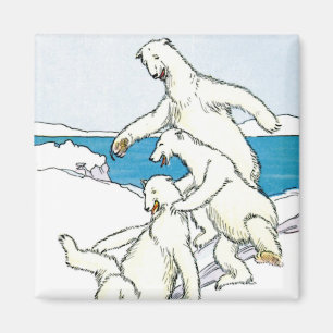 Lustige Vintage-Eisbären Magnet