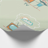 Lustige Vintage-Fernsehsymbol-Figur Geschenkpapier (Ecke)