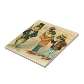 Lustige Vintage Frösche Fliese (Seite)