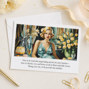 Lustige Vintage Glamour Art Deco Einladung