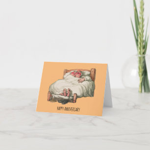 Lustige Vintage-Glückwunschkarte zum Hochzeitstag Karte