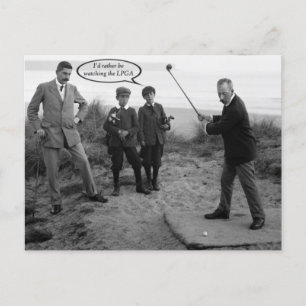 Lustige Vintage-Golf-Postkarte Postkarte