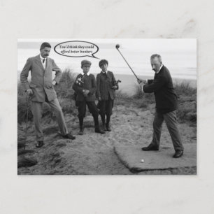 Lustige Vintage-Golf-Postkarte Postkarte
