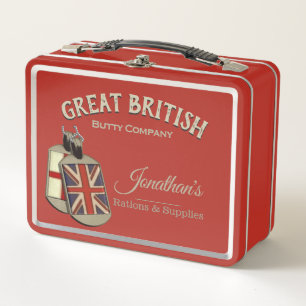 Lustige Vintage Great British Butty Company Metall Brotdose