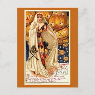 Lustige Vintage-Halloween-Illustration Postkarte