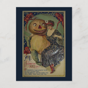 Lustige Vintage-Halloween-Illustration Postkarte