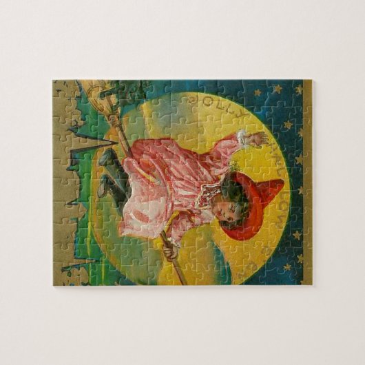 Lustige Vintage Hexe Halloweens Puzzle (Horizontal)