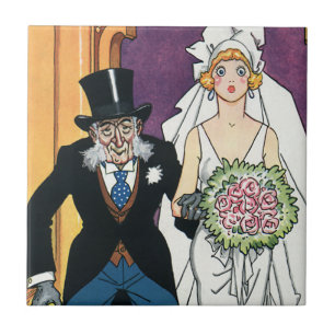 Lustige Vintage-Hochzeit, May-December-Romanze Fliese