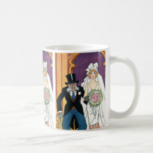 Lustige Vintage-Hochzeit, May-December-Romanze Kaffeetasse