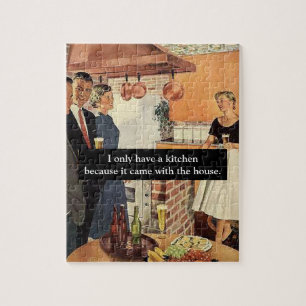 Lustige Vintage-Hochzeitsdusche / Einweihungsparty Puzzle