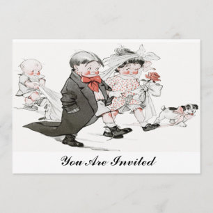 lustige Vintage Hochzeitseinladung Einladung