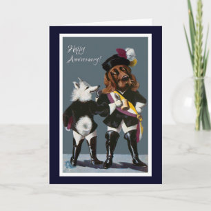 Lustige Vintage-Hunde Frohes Hochzeitstags-Karte Karte