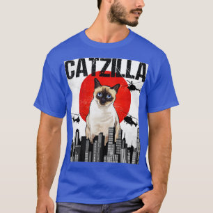 Lustige Vintage-Japanische Catzilla Siamkatze T-Shirt