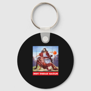 Lustige Vintage Jesus Vs Satan Sketll - Nicht heut Schlüsselanhänger