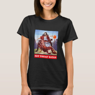 Lustige Vintage Jesus Vs Satan Sketll - Nicht heut T-Shirt