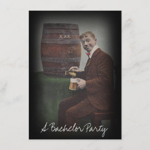 Lustige Vintage-Junggesellenabschied-Bierhahn-Typ- Einladung