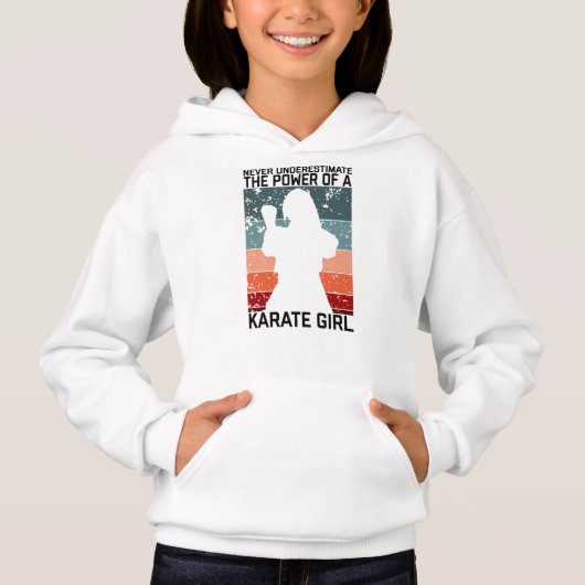 lustige Vintage Karate Girl Zitat Redewendungen. Hoodie (Vorderseite)
