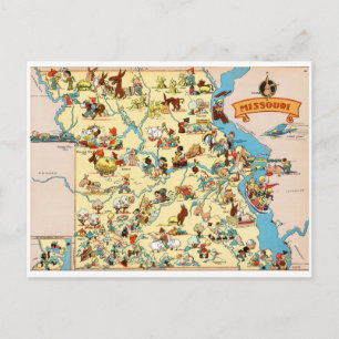 Lustige Vintage-Karte von Missouri Postkarte