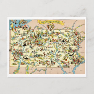 Lustige Vintage-Karte von Pennsylvania Postkarte