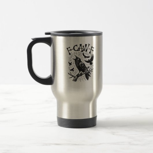 Lustige Vintage-Krähe F-Caw-F Reisebecher (Links)