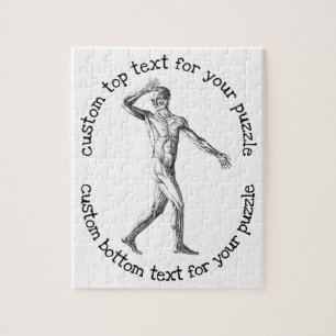 Lustige Vintage-Menschliche Anatomie, die vor Koch Puzzle