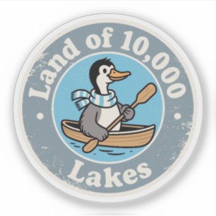 Lustige Vintage Minnesota Loon Vogel Kanu Retro Aufkleber