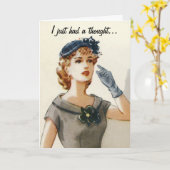 Lustige Vintage Modegrußkarte Karte (Gelbe Blume)