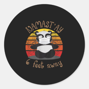 Lustige Vintage Namaste Panda Namast'ay 6 Fuß entf Runder Aufkleber