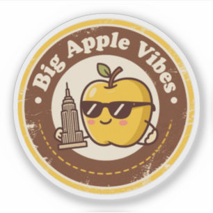Lustige Vintage New York Apple Sonnenbrille Retro Aufkleber