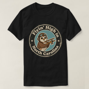 Lustige Vintage North Carolina Eule Pilot Retro T-Shirt