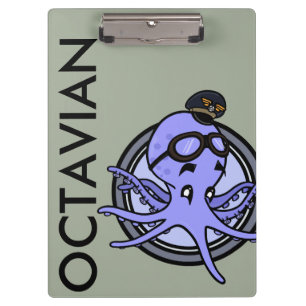 LUSTIGE VINTAGE-OCTOPUS-PILOT-KLEMMMAPPE KLEMMBRETT