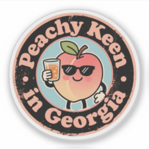 Lustige Vintage Peachy Keen in Georgia Pfirsich Aufkleber