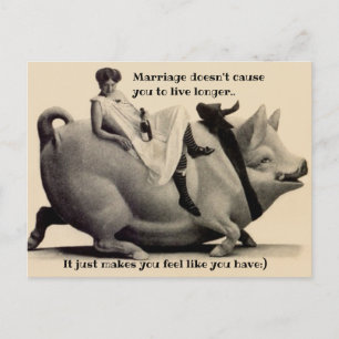 Lustige Vintage-Postkarte Ehe Humor langes Leben L Postkarte