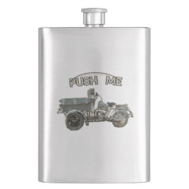 Lustige Vintage-Push-Me-Motorradflasche Flachmann