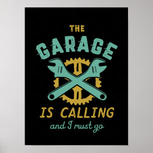 Lustige Vintage Reparatur-Mechaniker-Garage nennt Poster