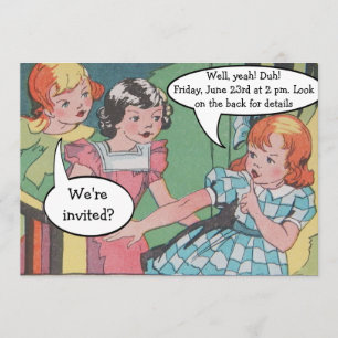 Lustige Vintage Retro Cartoon Comic Party Einladung