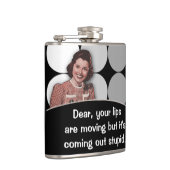 Lustige Vintage Retro Dame Flachmann (Rechts)