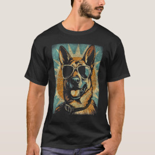 Lustige Vintage Retro Deutsche-Schäferhund-Grafik T-Shirt