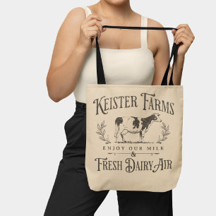 Lustige Vintage-Rinderfarm-Witz-Schild Creme Tasche