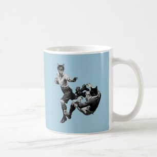 lustige Vintage-Rugby spielende Katzen Kaffeetasse