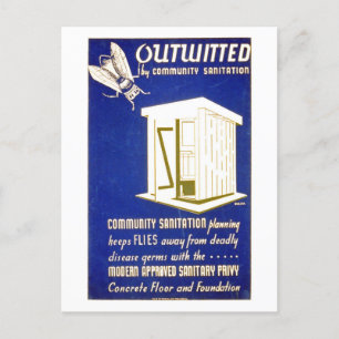 Lustige Vintage-"Sanitäre Toilette" Außentoilette Postkarte