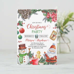 Lustige Vintage-Santa-Weihnachtsfeier Einladung